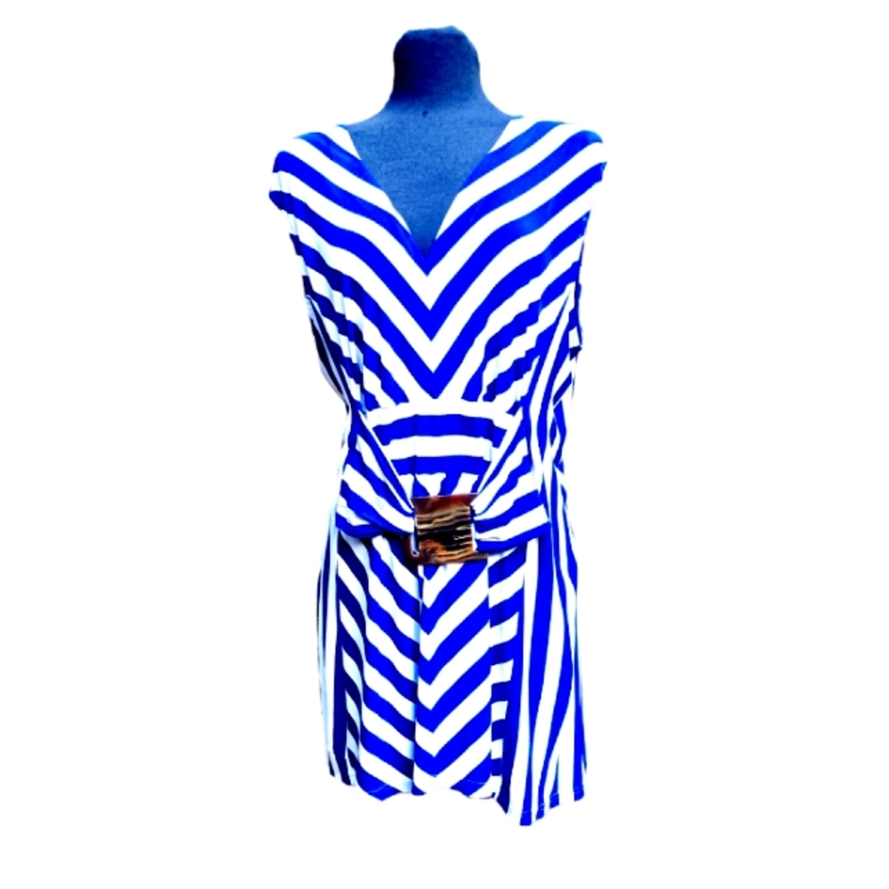 Liz Lange Blue & White Tunic Tank Size 1X